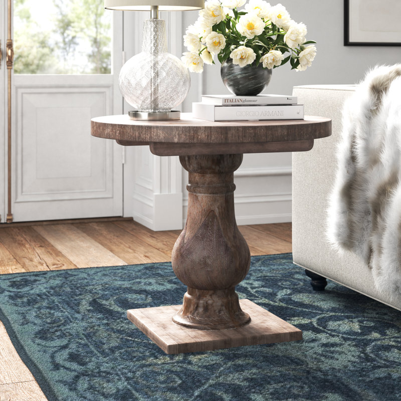 Kelly Clarkson Home Jarrell Solid Wood Pedestal End Table & Reviews Wayfair